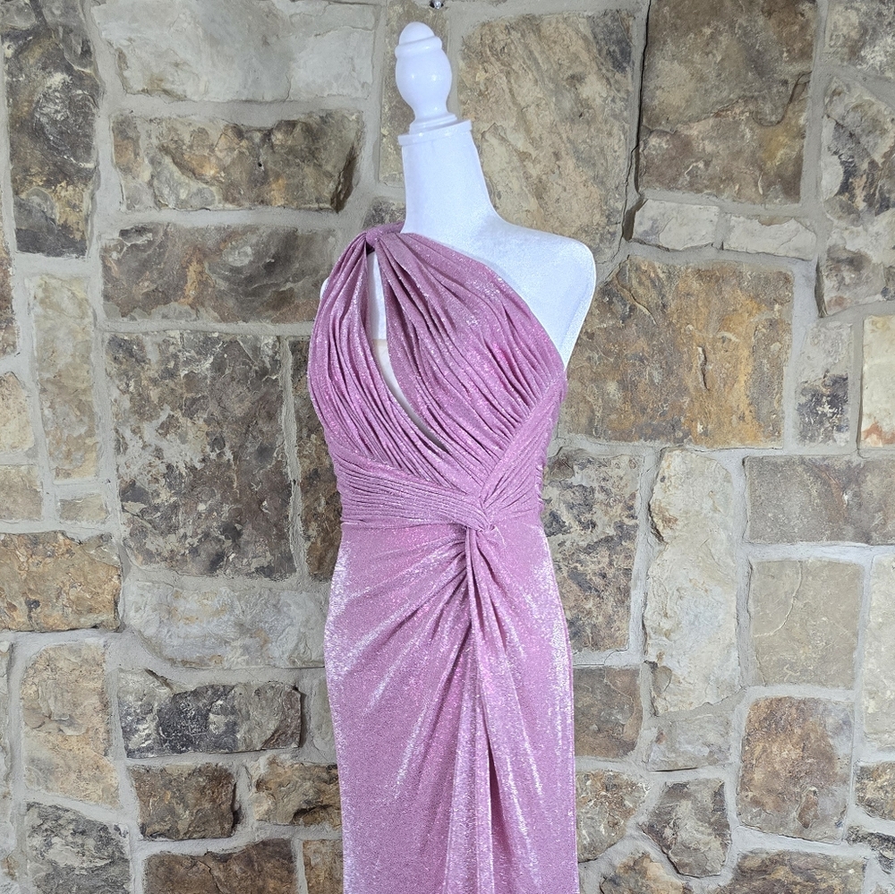 Rene Ruiz Sparkle Shimmer Glitter Maxi Dress Gown - Picture 7 of 11